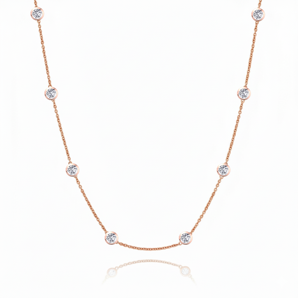 RG Round Shape Diamond By The Yard Necklace