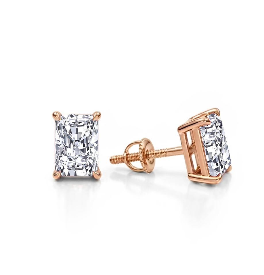 Radiant Cut Lab Grown Diamond Studs RG 2