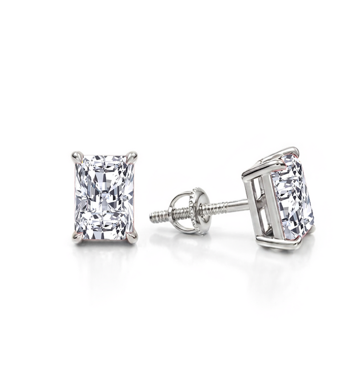 Radiant Cut Lab Grown Diamond Studs WG