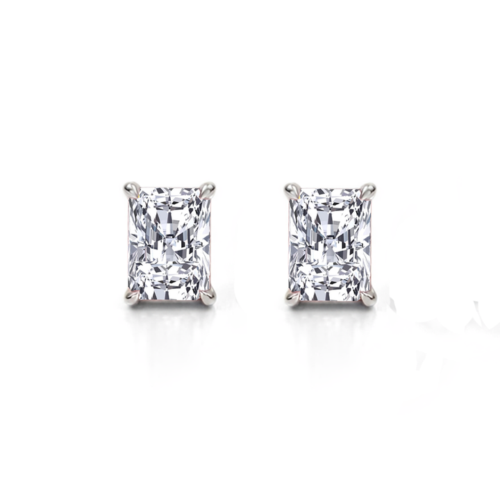 Radiant Cut Lab Grown Diamond Studs WG 2
