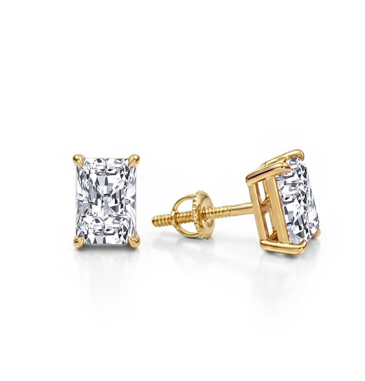 Radiant Cut Lab Grown Diamond Studs YG