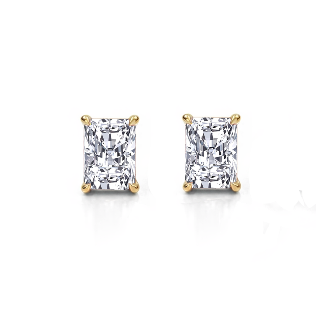 Radiant Cut Lab Grown Diamond Studs YG 2