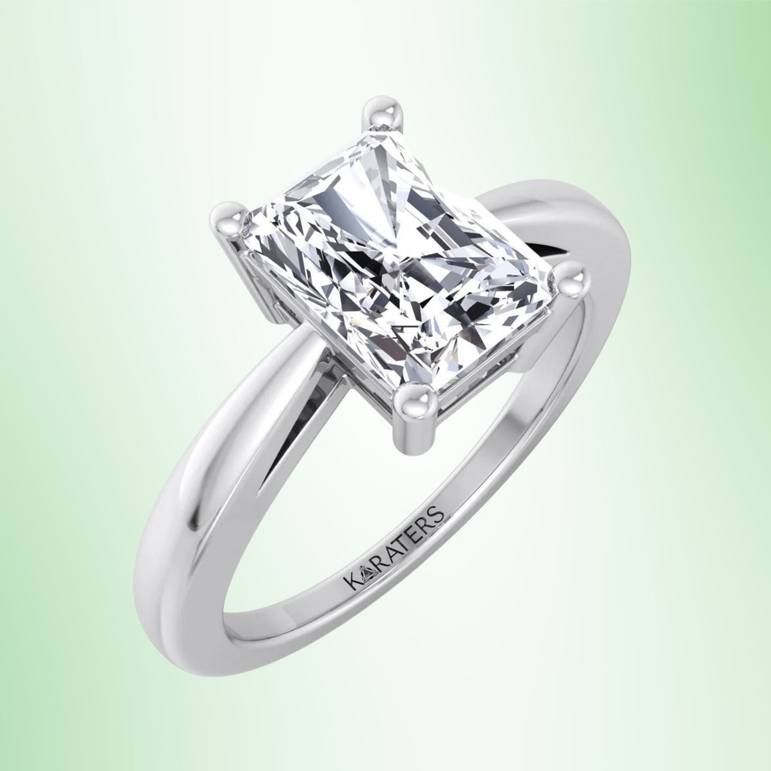 Radiant Cut Solitaire Lab Grown Diamond Engagement Ring