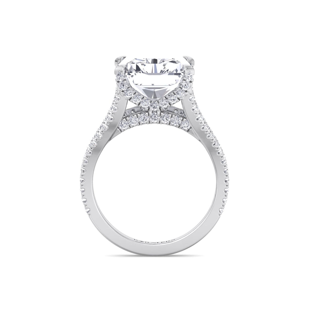 Radiant Lab Diamond Engagement Ring Split Band White