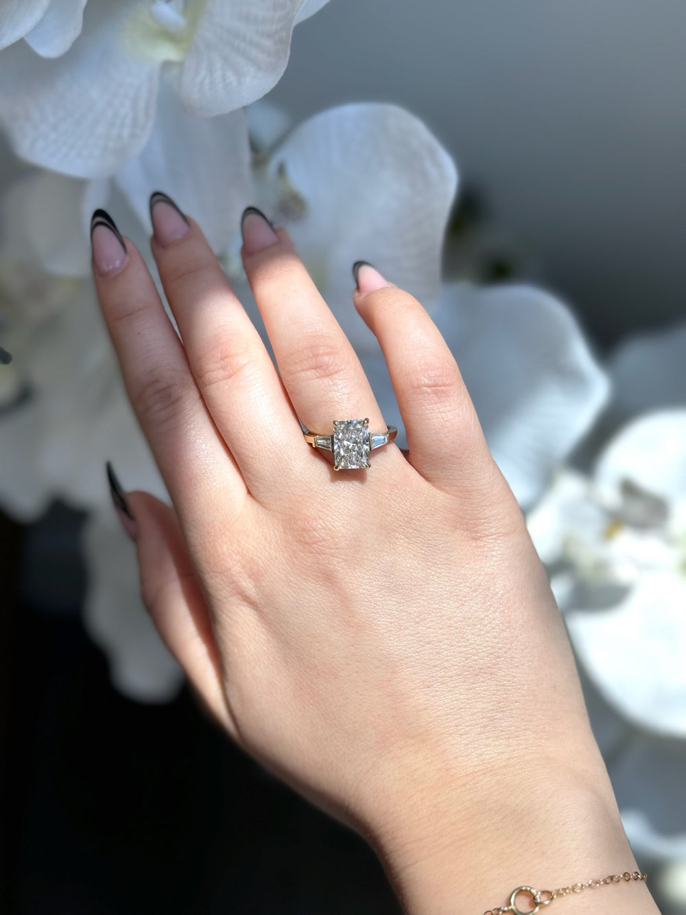 Radiant Lab Diamond Ring Tapered Baguette 