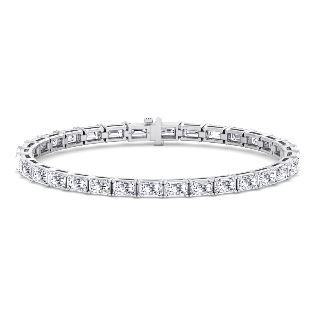 Radiant Cut Lab-Grown Diamond Tennis Bracelet white