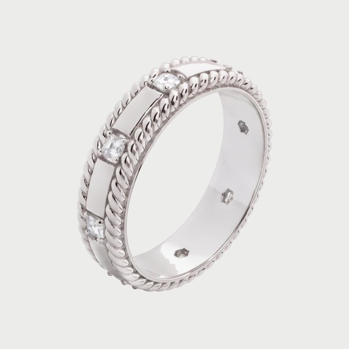 Grandeur Asscher Lab Grown Diamond  Men's Wedding Ring