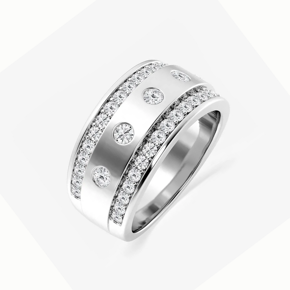 Round Lab Grown Diamond Men's Floating Wedding Band 2