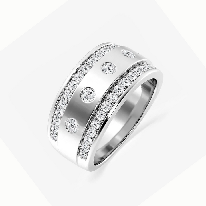 Round Lab Grown Diamond Men's Floating Wedding Band 2