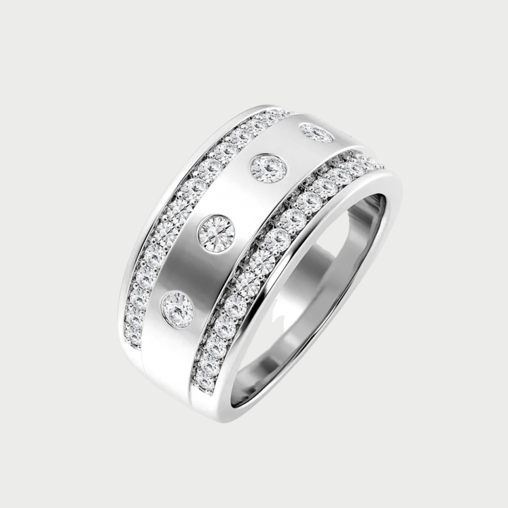 Round Lab Grown Diamond Men's Floating Wedding Band