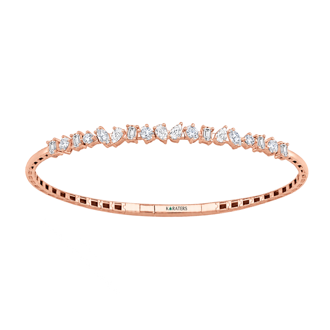 Multi-Shape Lab-Grown Diamond Bangle Bracelet rose 2