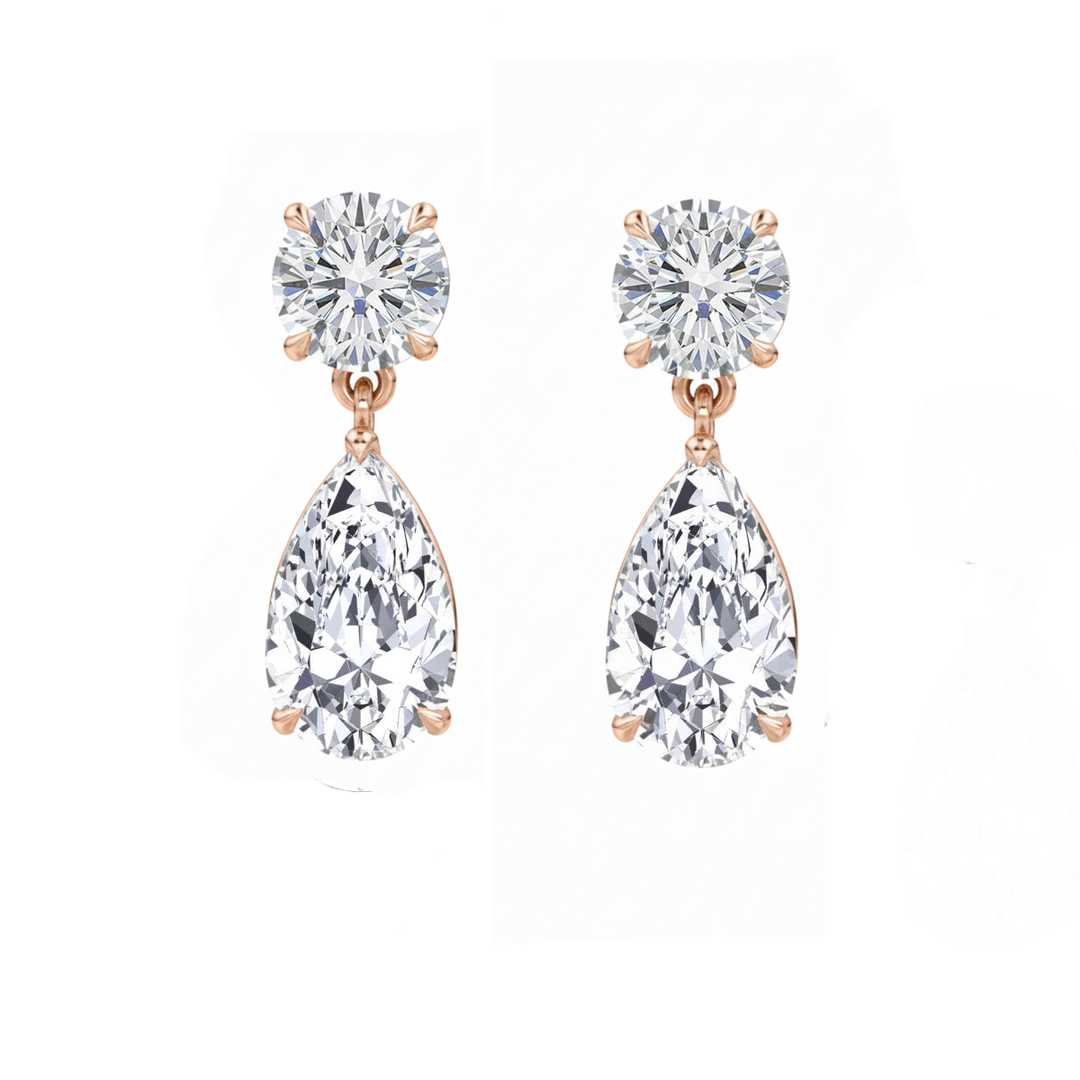 Rose Gold Pear Shape Drop Earring1