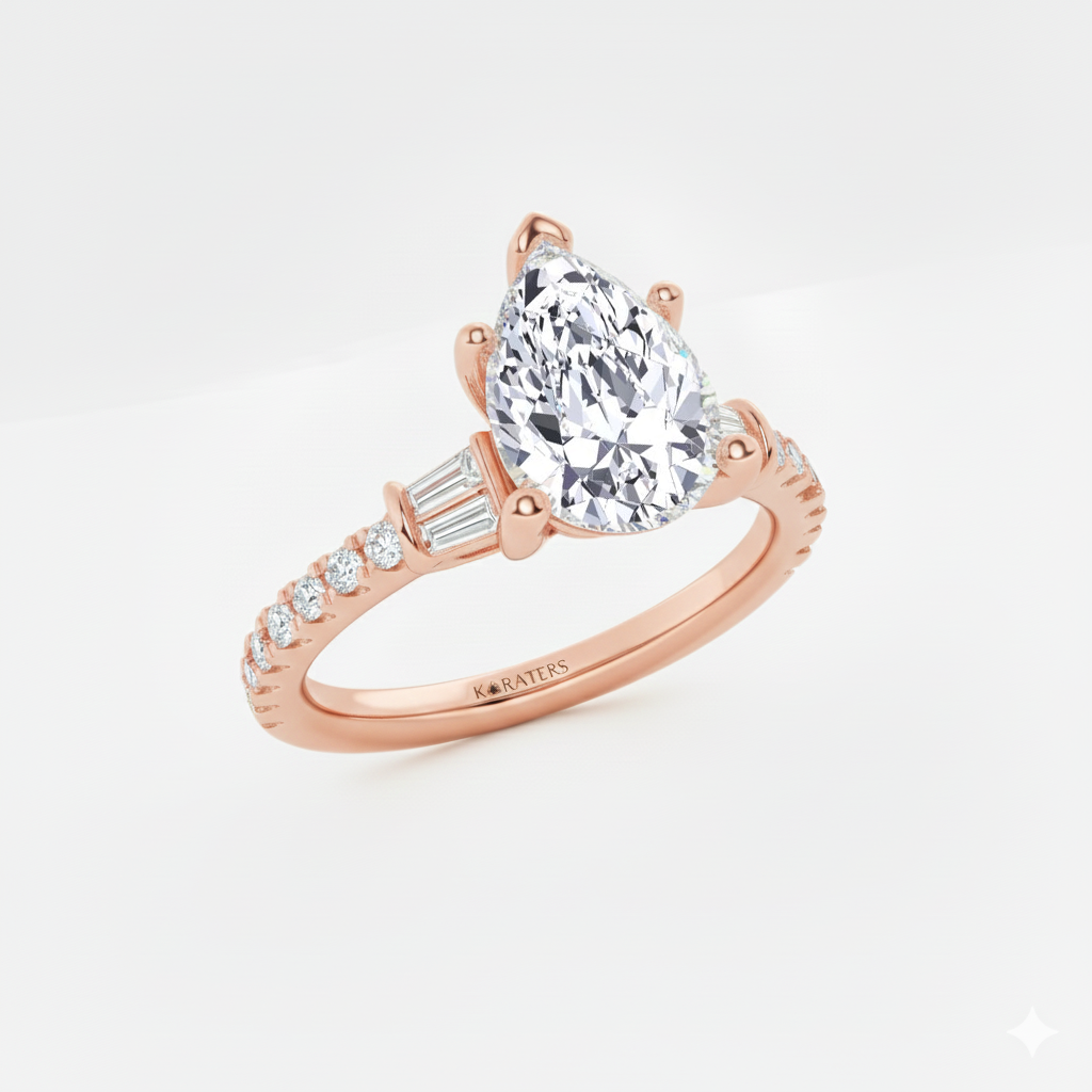 Rose Gold Pear Shape Ring