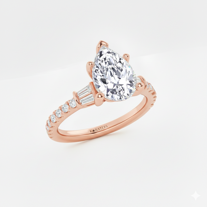 Rose Gold Pear Shape Ring