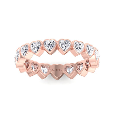 Delia - Bezel Set Heart Shape Lab Grown Diamond Eternity Band