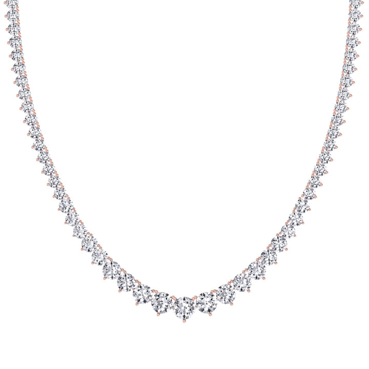 Riviera Graduated Style Lab-Grown Diamond Tennis Necklace 14K Solid Gold