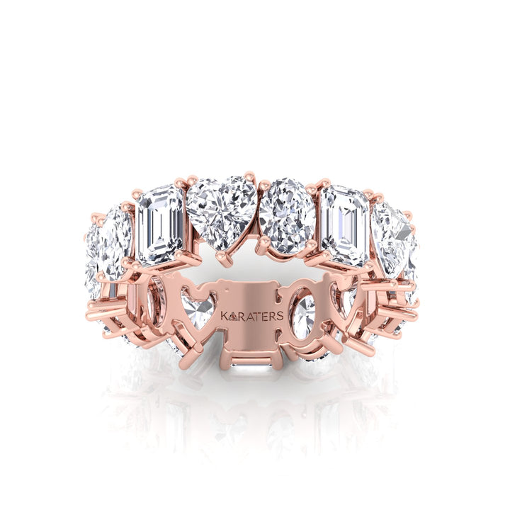 Mixed Shape Lab Grown Diamond Eternity Band-2CT-3CT-4CT-5CT-14K-18K-Rose Gold