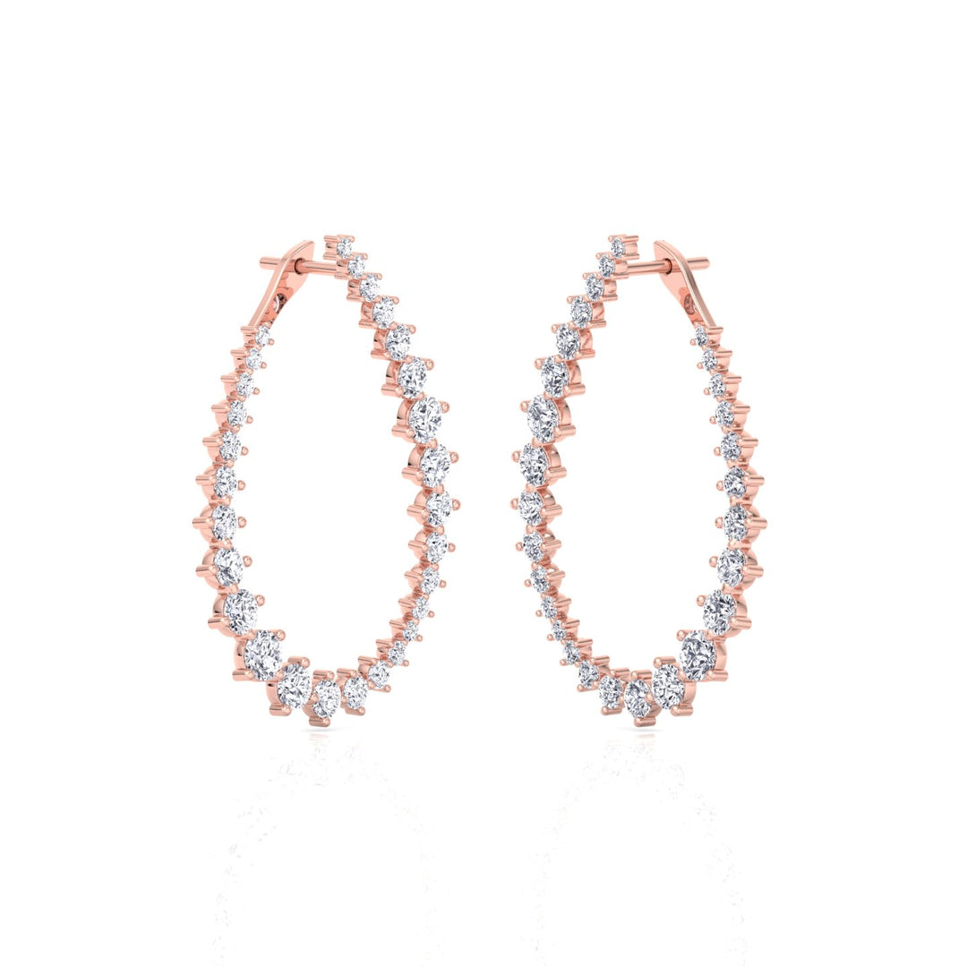 Round Teardrop Shape Lab-Grown Diamond Earrings RG 3