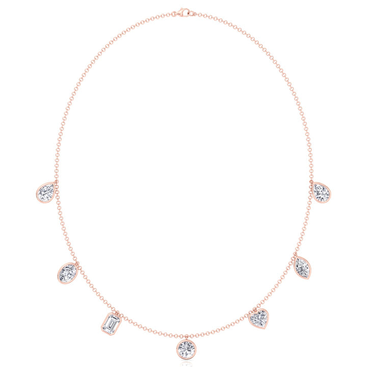 Multi Shape Bezel Set Lab Grown Diamond Necklace RG