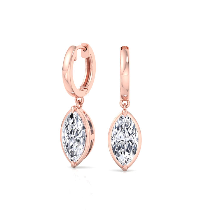 Marquise Shape Lab Grown Diamond Dangle Earrings RG 2