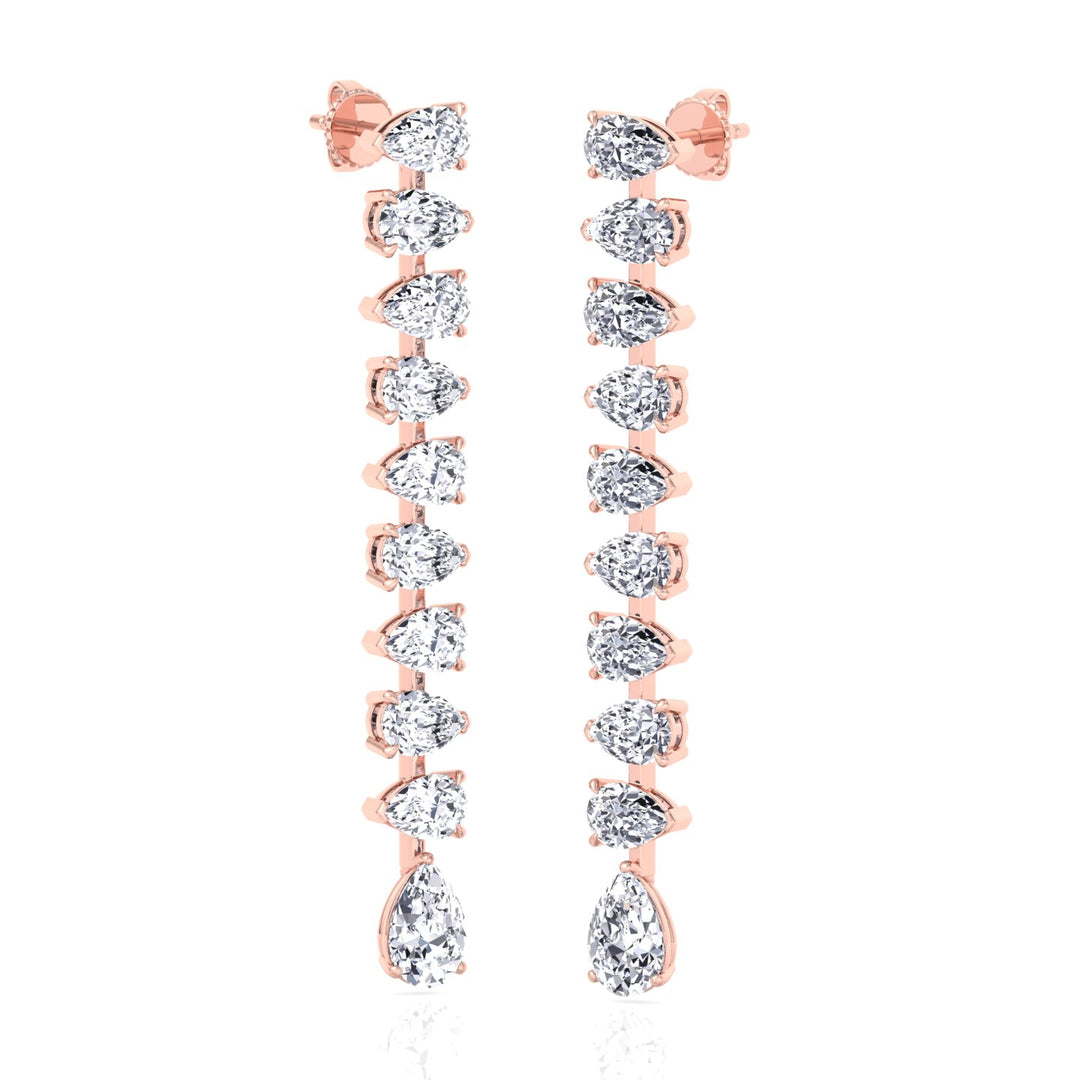 Pear Shape Tennis Drop Earrings Lab Grown Diamond lifestyle RG 