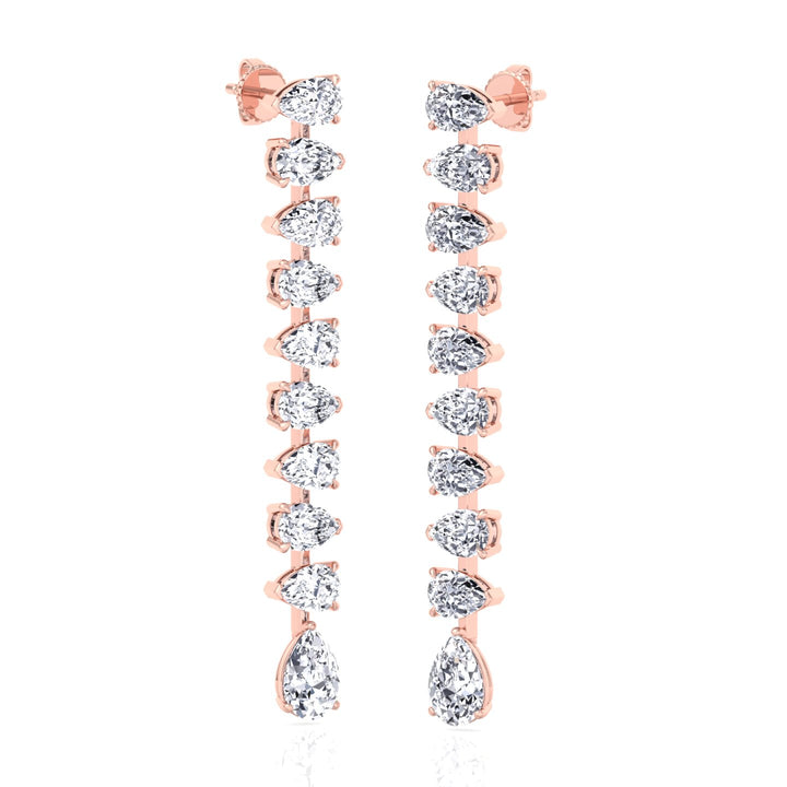 Pear Shape Tennis Drop Earrings Lab Grown Diamond lifestyle RG 