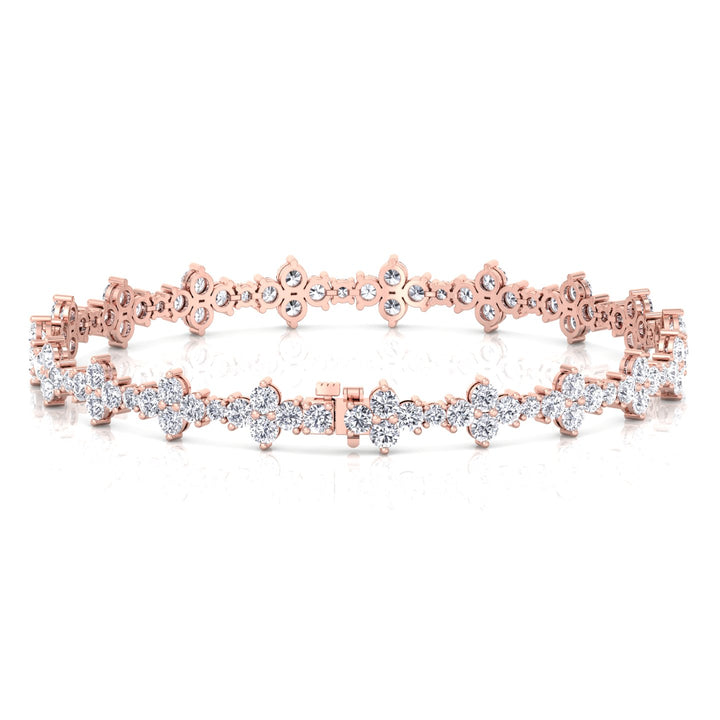 Round Floral Lab Grown Diamond Tennis Bracelet RG
