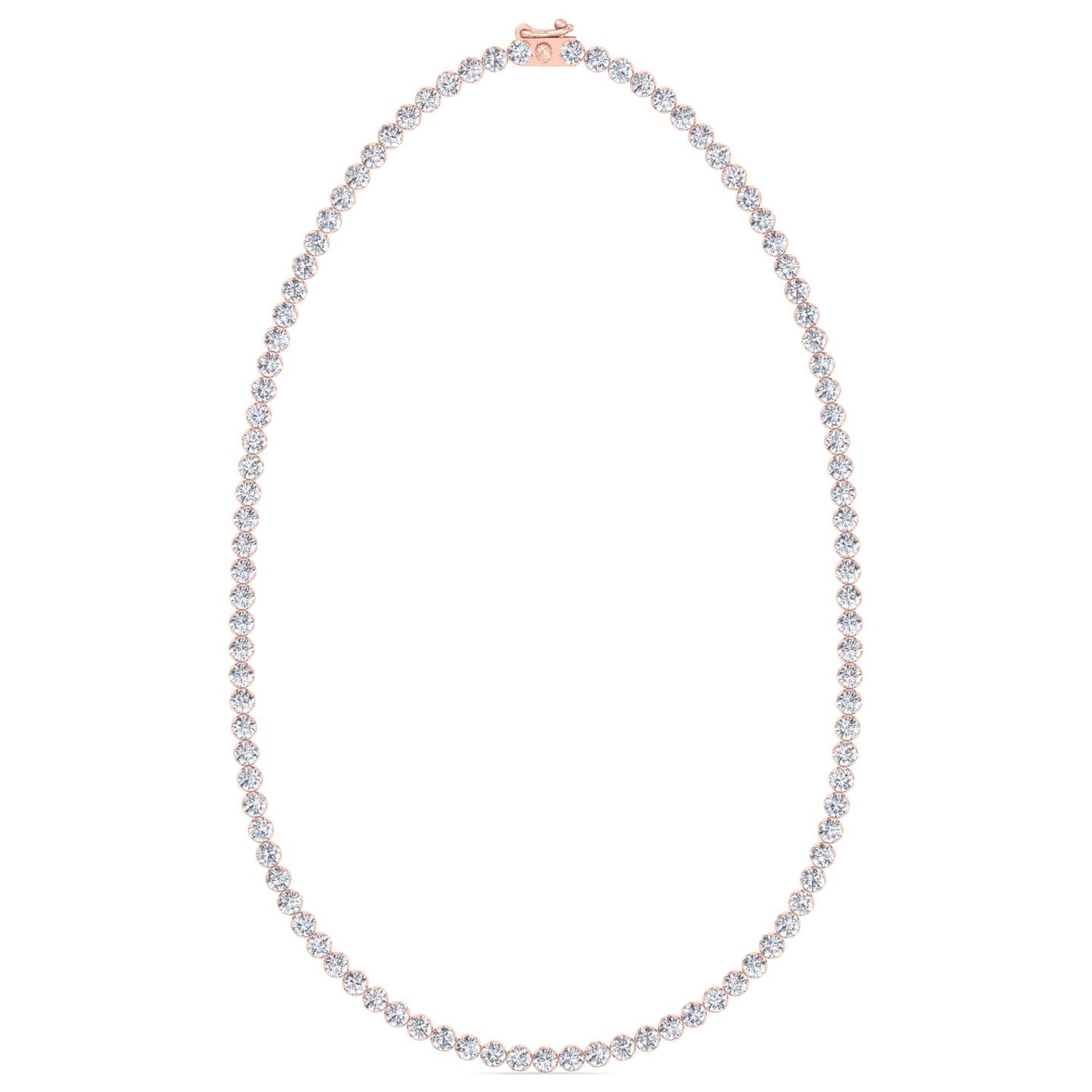 Illusion Set Round Shape Lab Grown Diamond Tennis Necklace