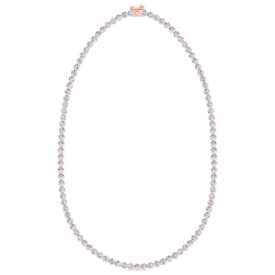 Illusion Set Round Shape Lab Grown Diamond Tennis Necklace