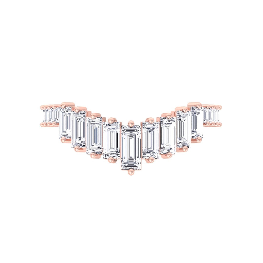 Baguette Lab Grown Diamond Wedding Band Rose Gold 14K 18K 