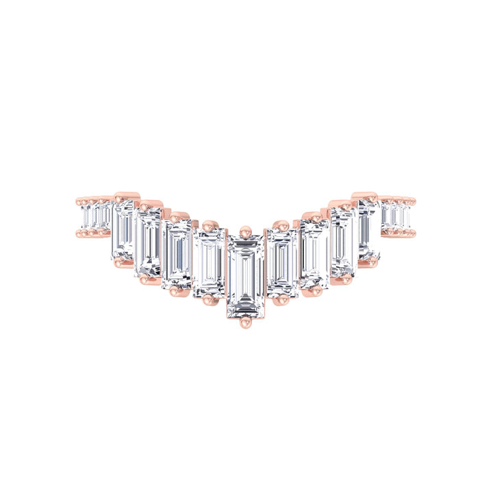 Baguette Lab Grown Diamond Wedding Band Rose Gold 14K 18K 