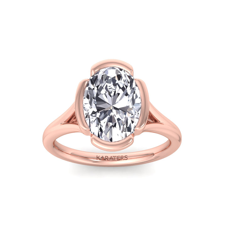 Oval Shape Lab-Grown Diamond Split Band Engagement Ring RG