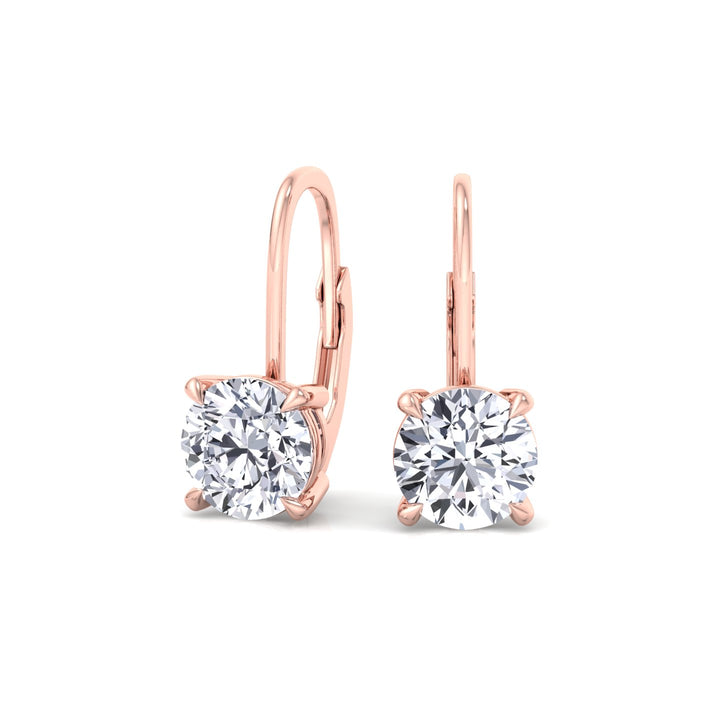 Round Shape Lab Grown Diamond Drop Earrings RG 4