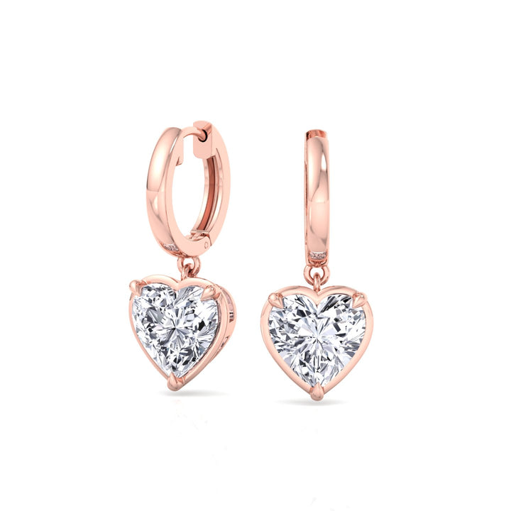 Heart Shape Lab Grown Diamond Dangle Earrings RG 4