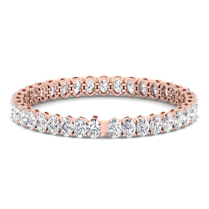 Oval Cut Lab-Grown Diamond Tennis Bracelet 14K Solid Gold