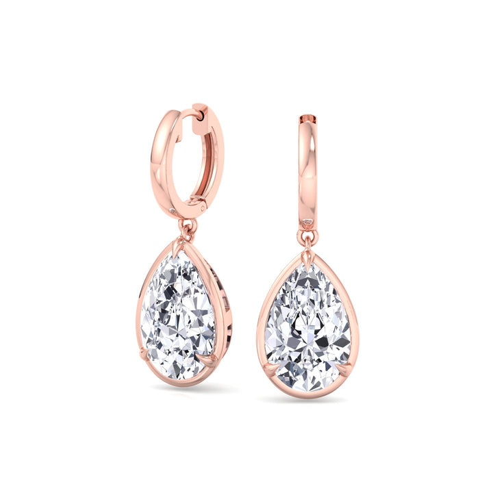 Pear Shape Lab Grown Diamond Drop Earrings RG 2
