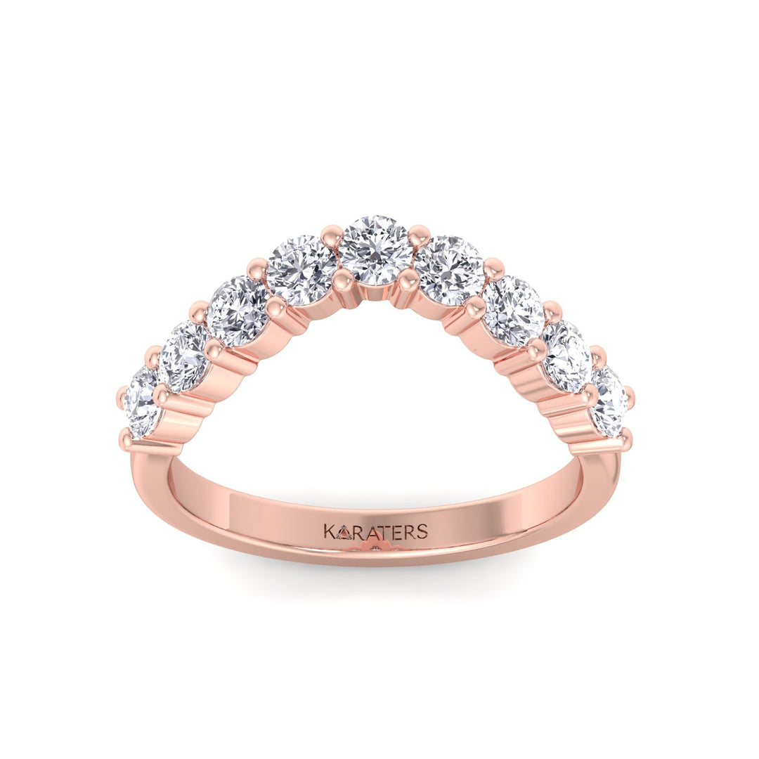 RG Round Cut Curved Lab Grown Diamond Eternity Band