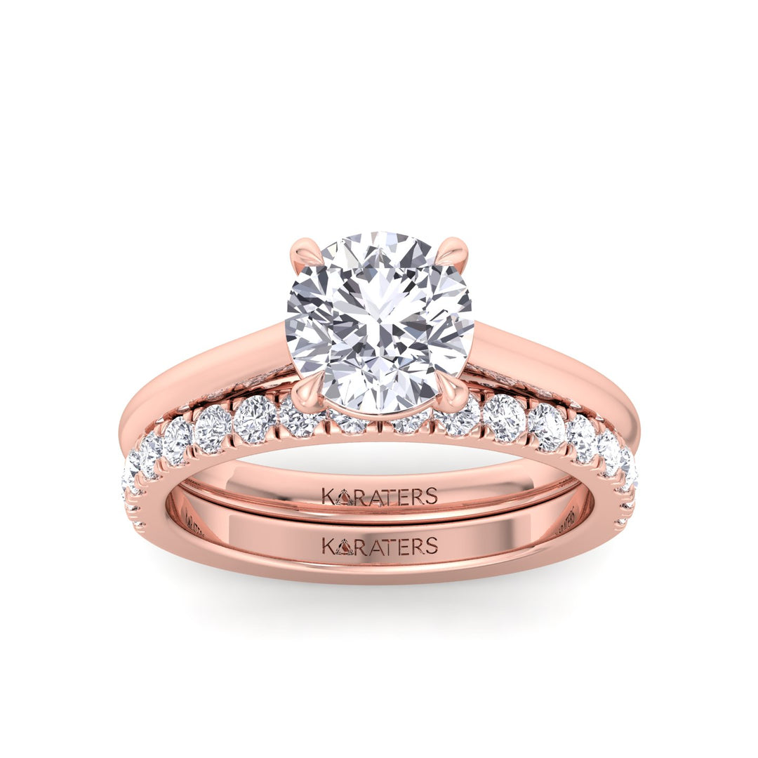 3.3CT Total Weight Lab Grown Diamond Wedding Set Rose Gold 14K 18K