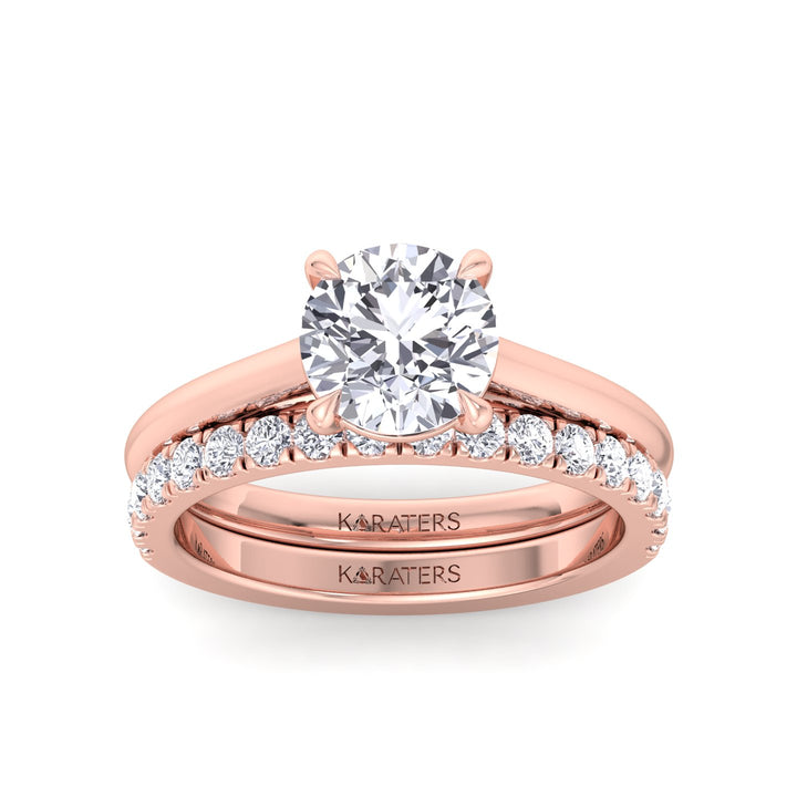 3.3CT Total Weight Lab Grown Diamond Wedding Set Rose Gold 14K 18K