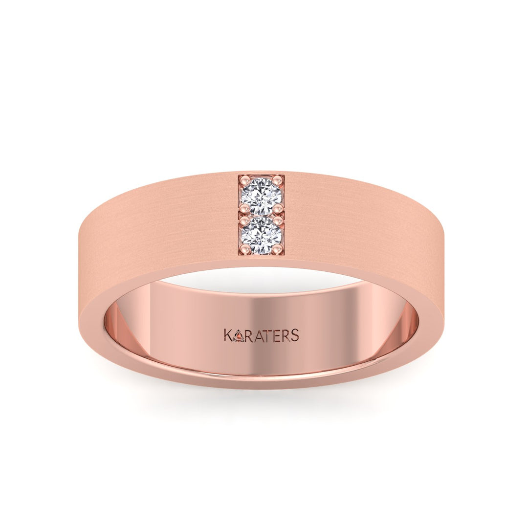 6mm Men's Lab-Grown Diamond Band Rose Gold 14K 18K