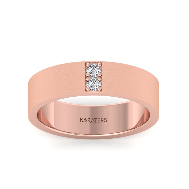 6mm Men's Lab-Grown Diamond Band Rose Gold 14K 18K