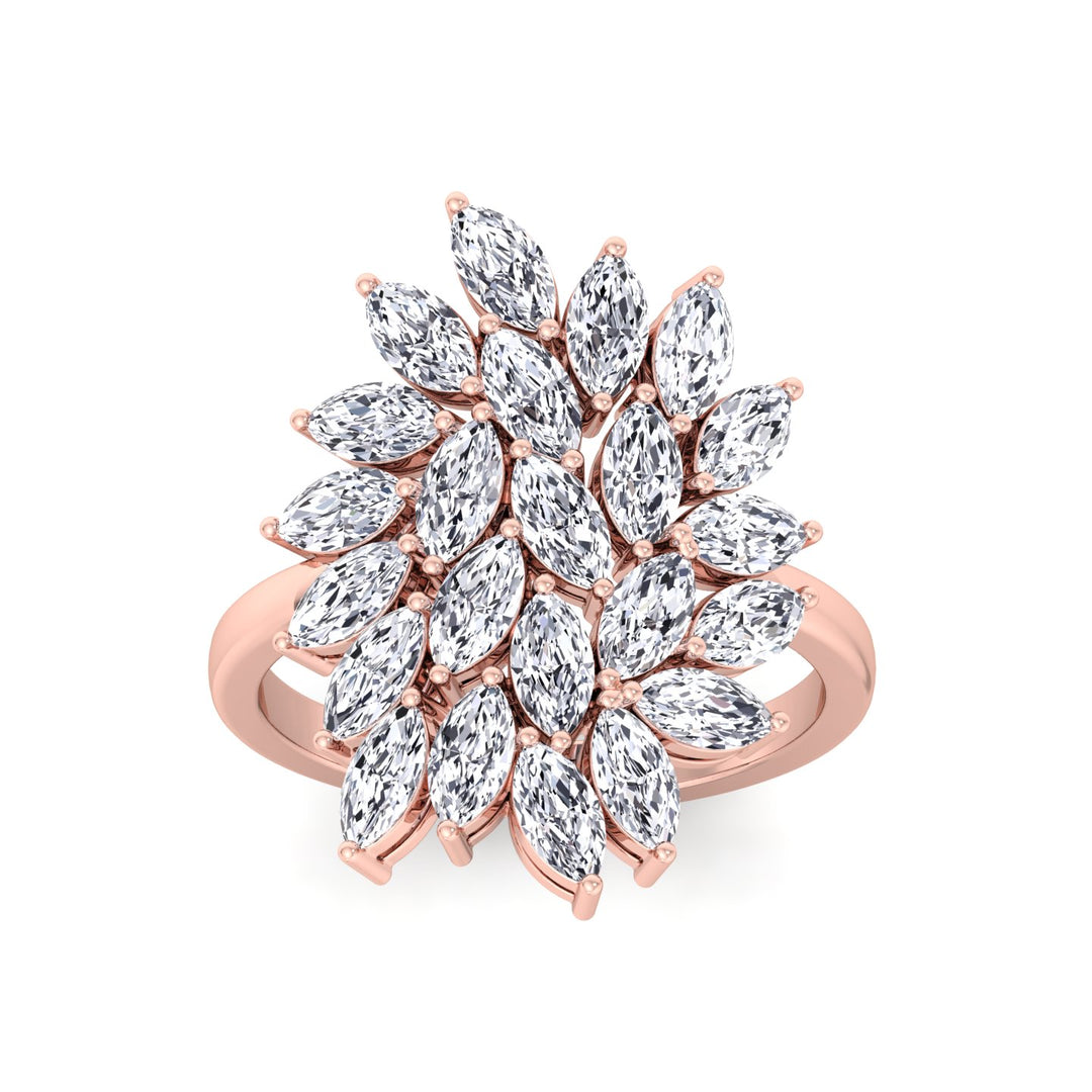 Marquise Cut Cluster Lab Grown Diamond Ring  RG 2