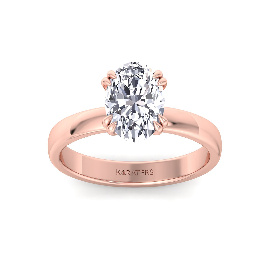 RG Oval Shape Double Claw Prong Lab Grown Diamond Ring 2