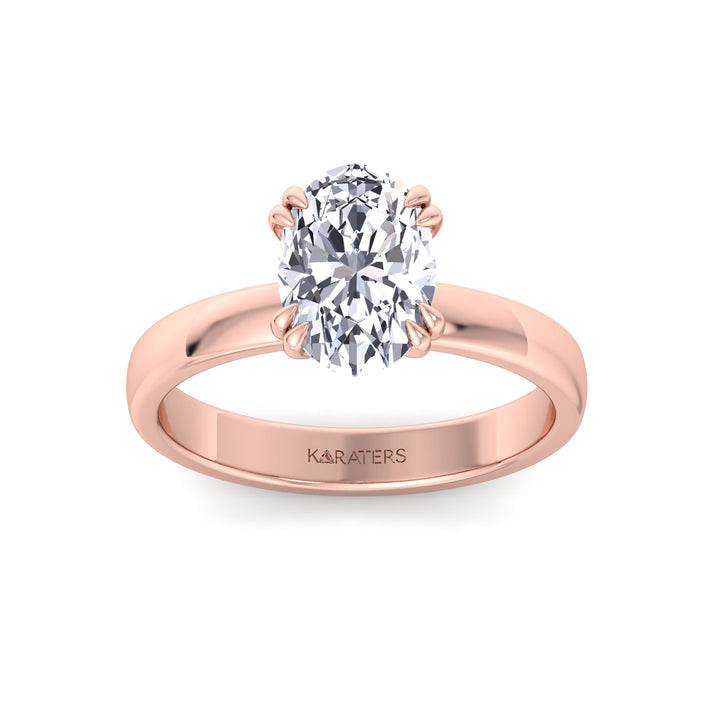 RG Oval Shape Double Claw Prong Lab Grown Diamond Ring 2