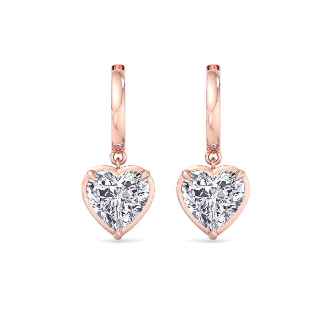 Heart Shape Lab Grown Diamond Dangle Earrings RG