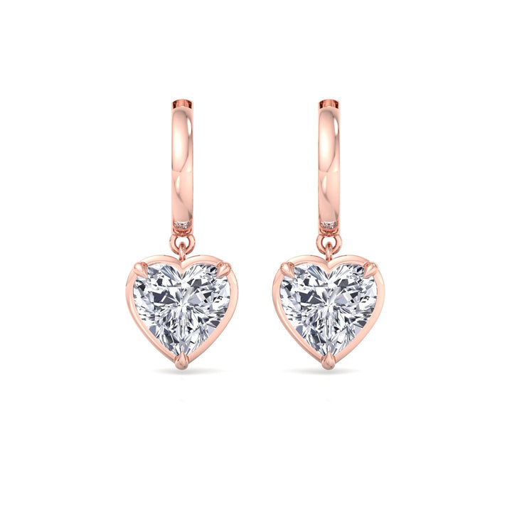 Heart Shape Lab Grown Diamond Dangle Earrings RG