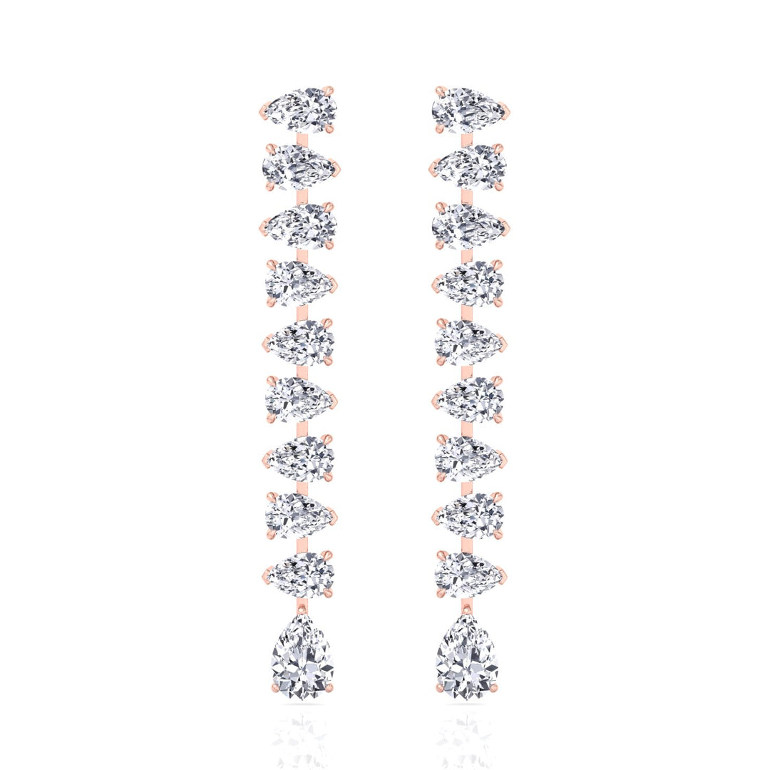 Pear Shape Tennis Drop Earrings Lab Grown Diamond lifestyle RG 3