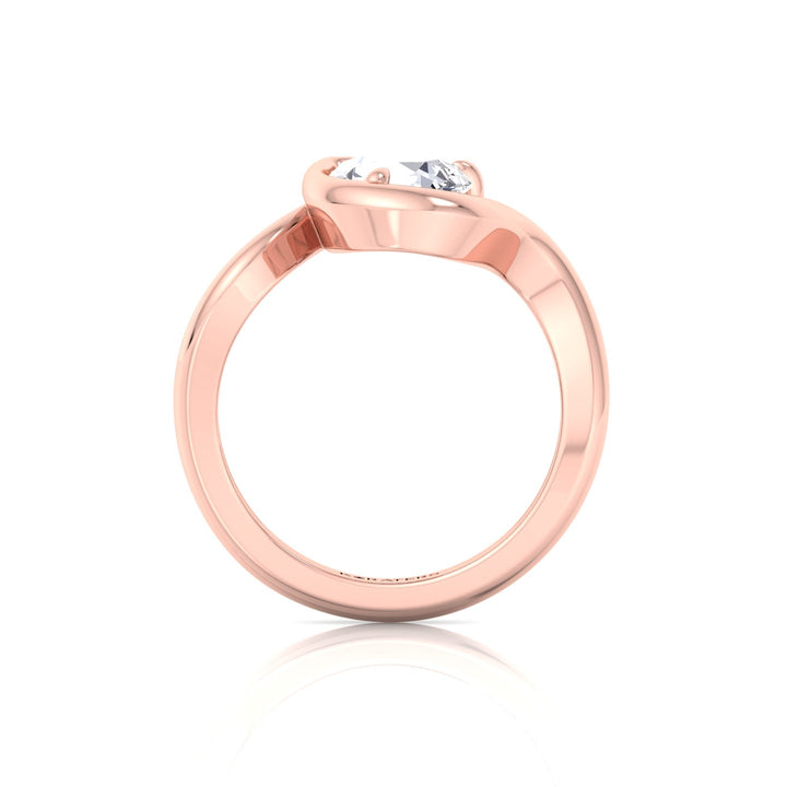 Pear Shape Lab Grown Diamond Twist Band Engagement Ring RG 4