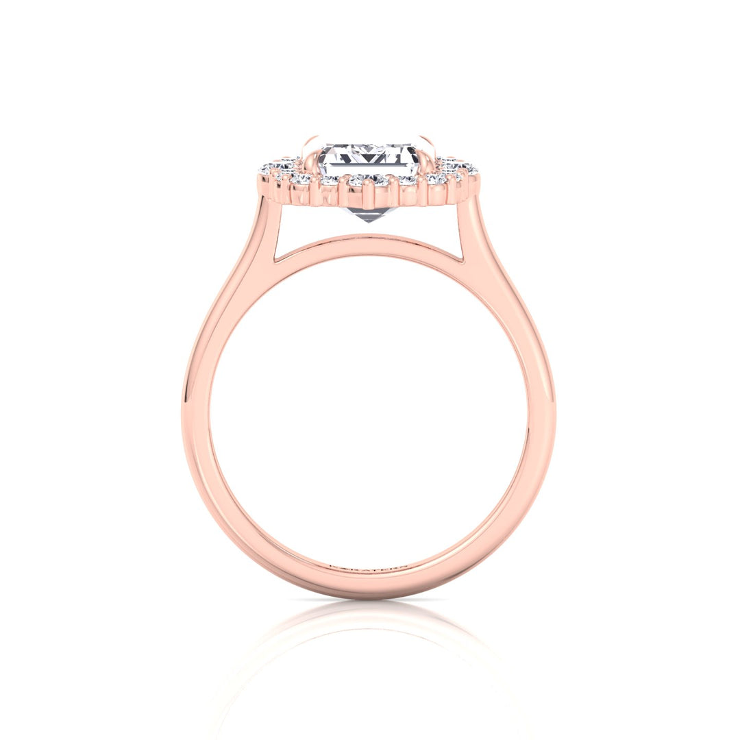 Cathedral Style Emerald Cut Lab Grown Diamond Ring RG 4