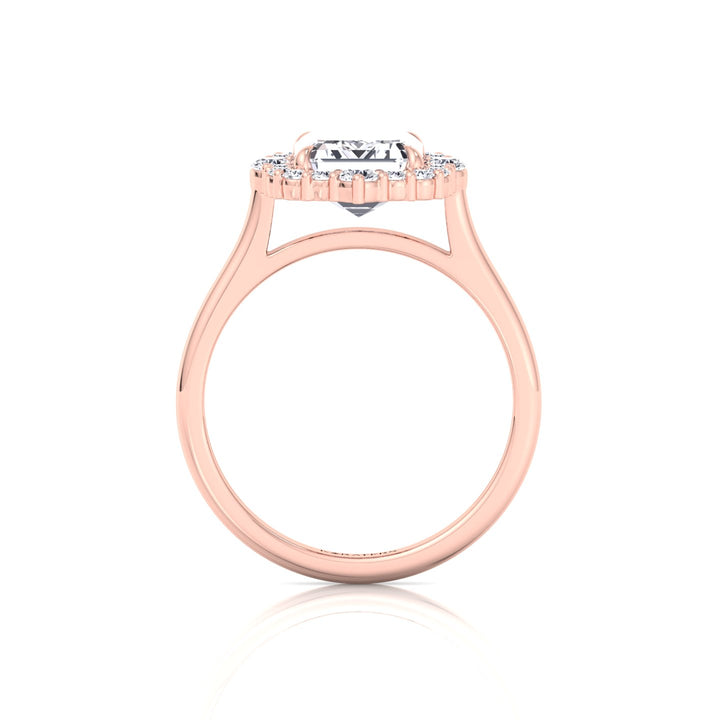 Cathedral Style Emerald Cut Lab Grown Diamond Ring RG 4